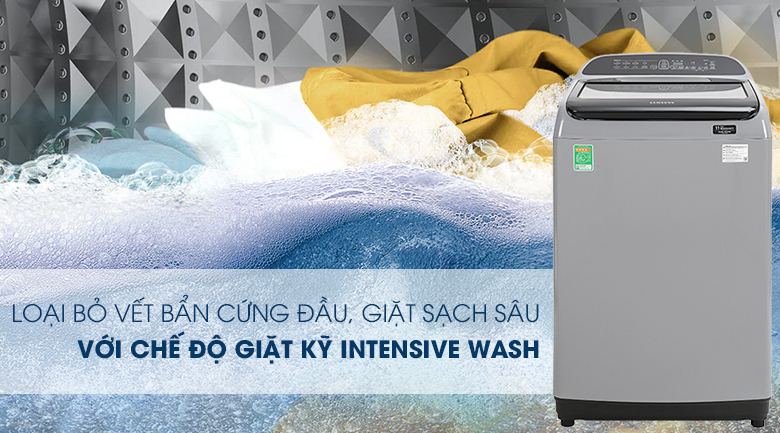 Máy giặt Samsung Inverter 9 kg  Lồng Đứng - Intensive Wash - Thương Mại Dịch Vụ Lê Triều