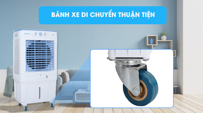 Bánh xe di chuyển thuận tiện - Quạt điều hòa không khí Daikiosan DKA-05000G - Thương mại Dịch Vụ Lê Triều