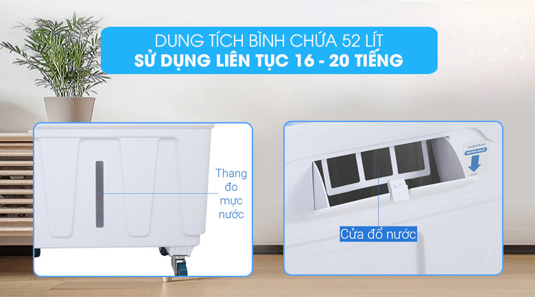 Dung tích 52 lít - Quạt điều hòa không khí Daikiosan DKA-05000G - Thương mại Dịch Vụ Lê Triều